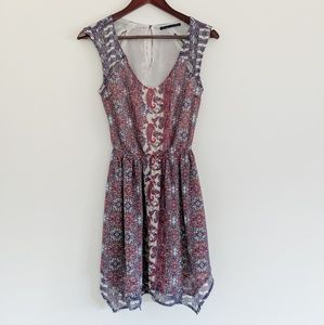 Paisley asymmetrical mini dress